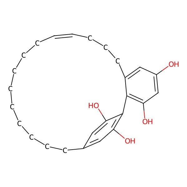 2D Structure of Tricyclo[20.2.2.02,7]hexacosa-1(24),2(7),3,5,11,22,25-heptaene-3,5,24,25-tetrol