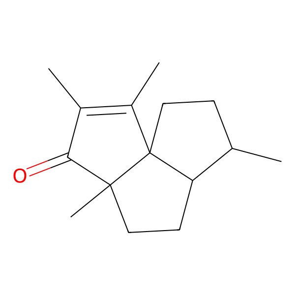 2D Structure of Tricyclo[6.3.0.0(1,5)]undec-2-en-4-one, 2,3,5,9-tetramethyl-