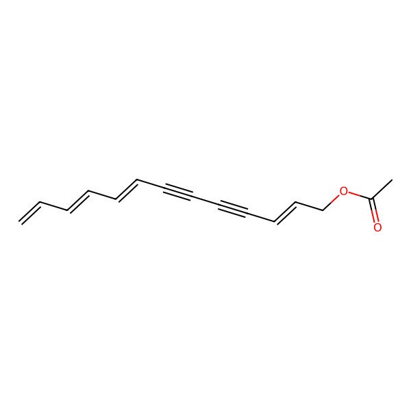 2D Structure of Trideca-2,8,10,12-tetraen-4,6-diynyl acetate