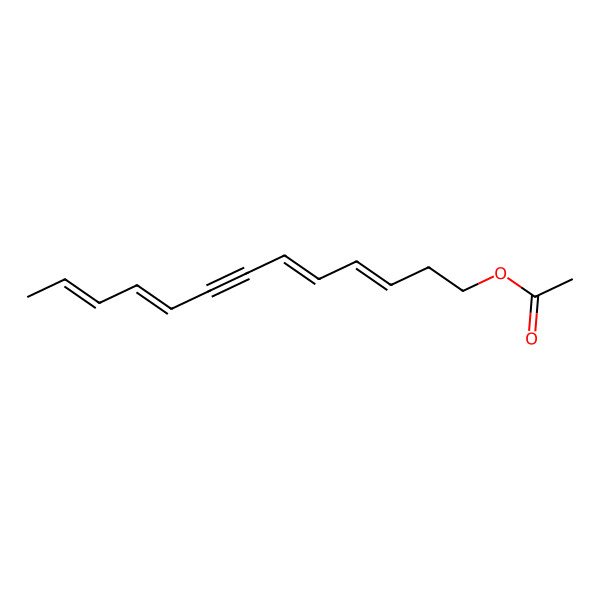 2D Structure of Trideca-3,5,9,11-tetraen-7-ynyl acetate 2D Structure of Trideca-3,5,9,11-tetraen-7-ynyl acetate