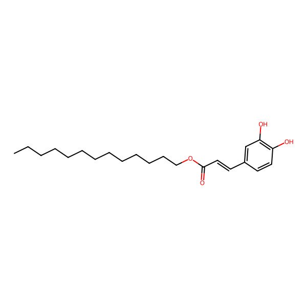 2D Structure of tridecyl (E)-3-(3,4-dihydroxyphenyl)prop-2-enoate