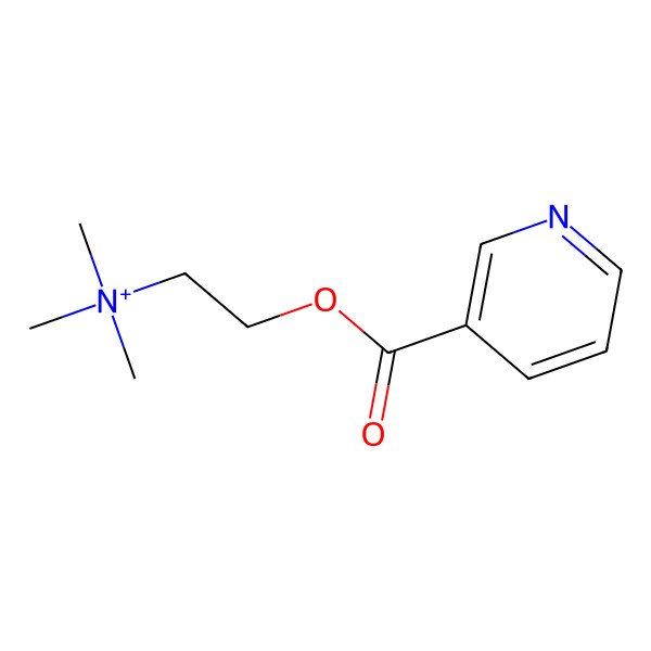 2D Structure of Trimethyl-[2-(pyridine-3-carbonyloxy)ethyl]azanium