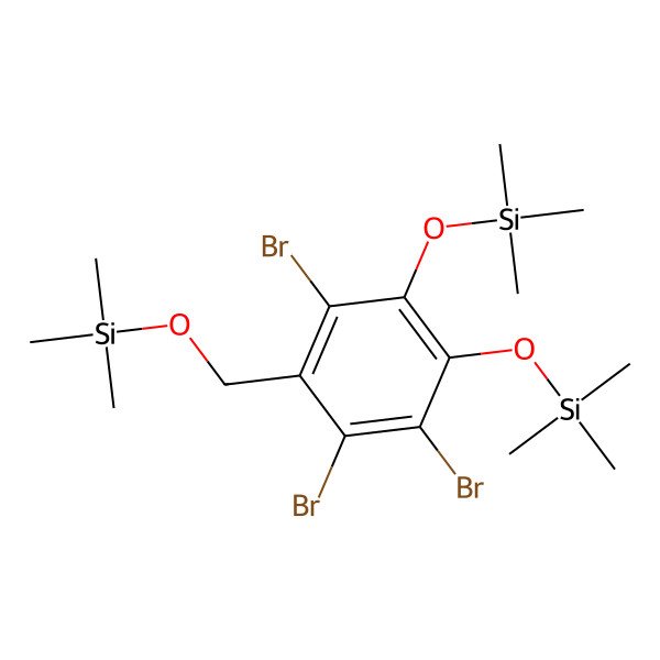 2D Structure of Trimethyl-[[2,3,6-tribromo-4,5-bis(trimethylsilyloxy)phenyl]methoxy]silane