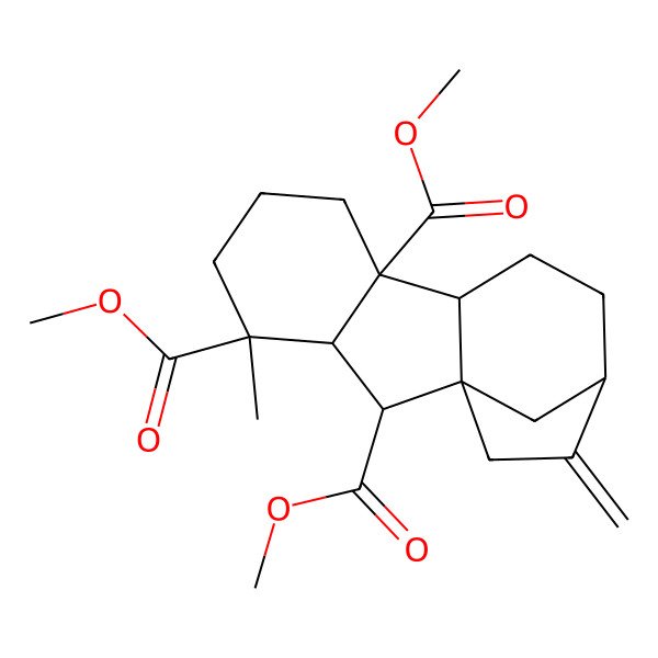 2D Structure of Trimethyl 4-methyl-13-methylidenetetracyclo[10.2.1.01,9.03,8]pentadecane-2,4,8-tricarboxylate