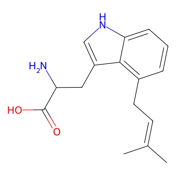 2D Structure of Tryptophan, 4-(3-methyl-2-butenyl)-