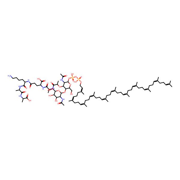 2D Structure of Undecaprenyl-diphospho-N-acetylmuramoyl-L-alanyl-D-glutamyl-L-lysyl-D-alanyl-D-alanine-N-acetylgluco