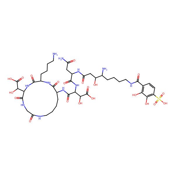 2D Structure of Unk-Asn-D-Asp(3S-OH)-D-Lys(1)-D-Lys-D-Asp(3R-OH)-Gly-(1)