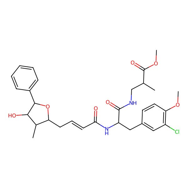 2D Structure of Unk-D-Phe(3-Cl,4-OMe)-bAib(S)-OMe