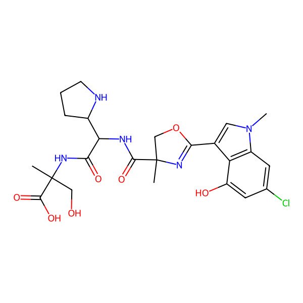 2D Structure of Unk-DL-Gly(pyrrolidin-2-yl)-DL-aMeSer-OH