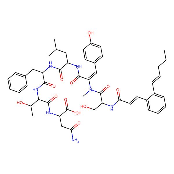 2D Structure of Unk-DL-Ser-N(Me)Tyr(a,b-dehydro)-DL-Leu-DL-Phe-DL-xiThr-DL-Asn-OH