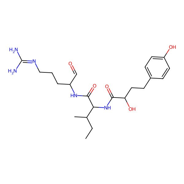 2D Structure of N-[5-(diaminomethylideneamino)-1-oxopentan-2-yl]-2-[[2-hydroxy-4-(4-hydroxyphenyl)butanoyl]amino]-3-methylpentanamide