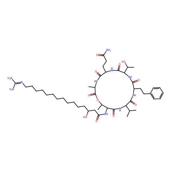 2D Structure of Unk-Thr(1)-D-Val-hPhe-D-aThr-D-Gln-D-Ala-(1)
