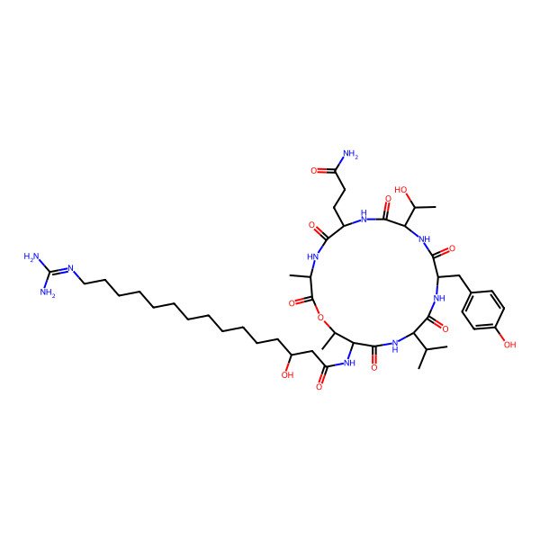 2D Structure of Unk-Thr(1)-Val-Tyr-D-aThr-D-Gln-D-Ala-(1)