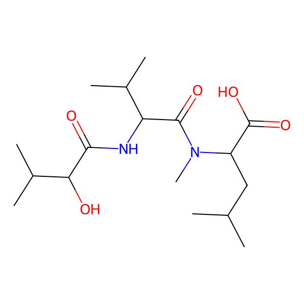 2D Structure of (2S)-2-[[(2S)-2-[[(2S)-2-hydroxy-3-methylbutanoyl]amino]-3-methylbutanoyl]-methylamino]-4-methylpentanoic acid