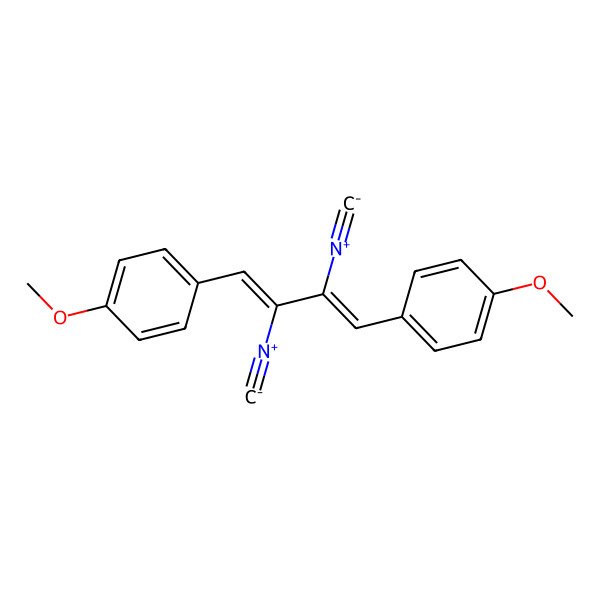 2D Structure of 1,1'-((1Z,3Z)-2,3-Diisocyano-1,3-butadiene-1,4-diyl)bis(4-methoxybenzene)