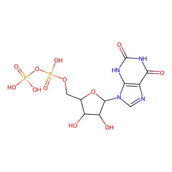 2D Structure of Xanthosine 5'-(trihydrogen diphosphate)