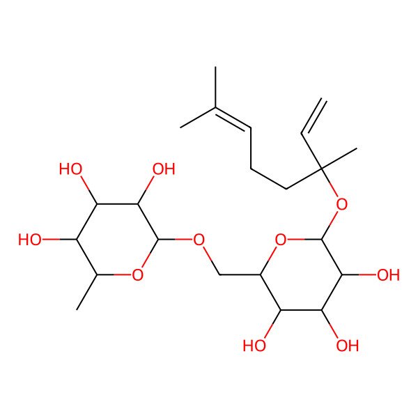 2D Structure of xi-Linalool 3-[rhamnosyl-(1->6)-glucoside]