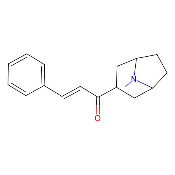 2D Structure of (Z)-1-[(1S,5R)-8-methyl-8-azabicyclo[3.2.1]octan-3-yl]-3-phenylprop-2-en-1-one
