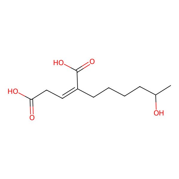 2D Structure of (Z)-2-(5-hydroxyhex-yl)pent-2-enedioic acid