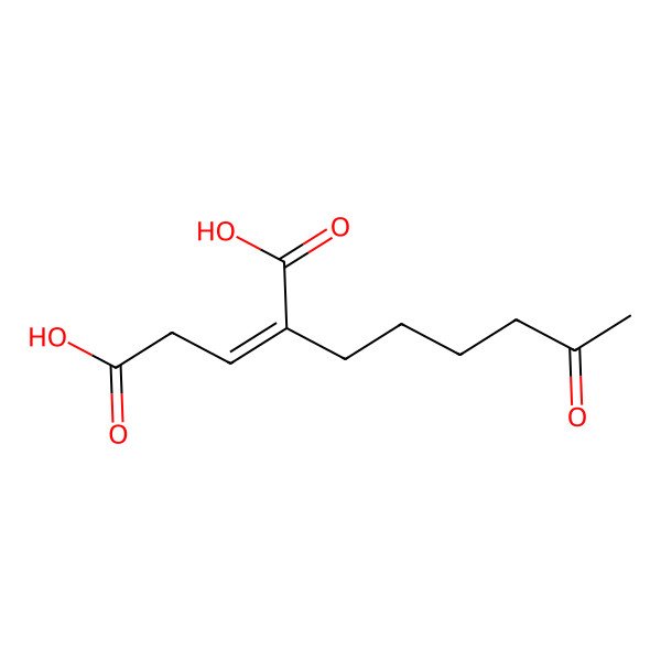 2D Structure of (Z)-2-(5-oxohexyl)pent-2-enedioic acid