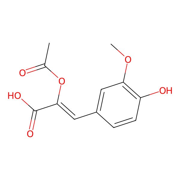 2D Structure of (Z)-2-acetyloxy-3-(4-hydroxy-3-methoxyphenyl)prop-2-enoic acid
