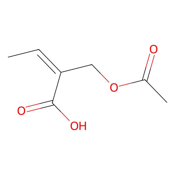 2D Structure of (Z)-2-(acetyloxymethyl)but-2-enoic acid 2D Structure of (Z)-2-(acetyloxymethyl)but-2-enoic acid