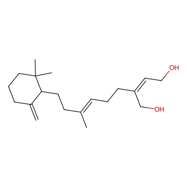 2D Structure of (Z)-2-[(E)-6-[(1R)-2,2-dimethyl-6-methylidenecyclohexyl]-4-methylhex-3-enyl]but-2-ene-1,4-diol