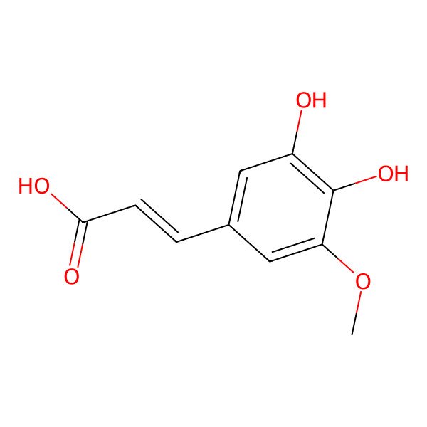 2D Structure of (Z)-3-(3,4-dihydroxy-5-methoxyphenyl)prop-2-enoic acid 2D Structure of (Z)-3-(3,4-dihydroxy-5-methoxyphenyl)prop-2-enoic acid