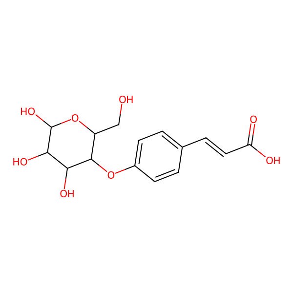 2D Structure of (Z)-3-[4-[(2R,3S,4R,5R,6R)-4,5,6-trihydroxy-2-(hydroxymethyl)oxan-3-yl]oxyphenyl]prop-2-enoic acid
