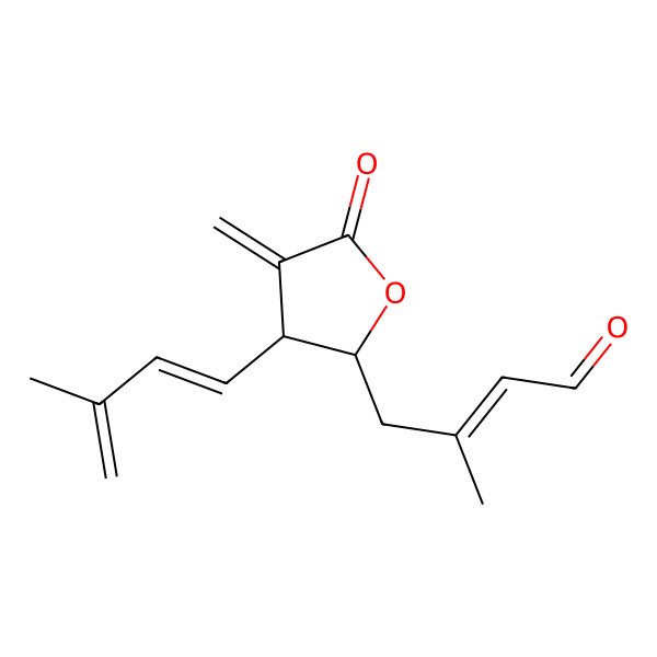 2D Structure of (Z)-3-methyl-4-[(2S,3R)-3-[(1E)-3-methylbuta-1,3-dienyl]-4-methylidene-5-oxooxolan-2-yl]but-2-enal