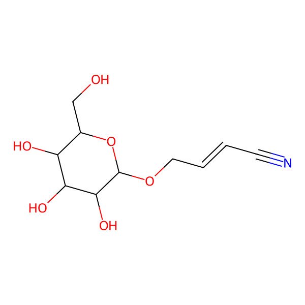 2D Structure of (Z)-4-[(2R,3R,4S,5R,6R)-3,4,5-trihydroxy-6-(hydroxymethyl)oxan-2-yl]oxybut-2-enenitrile