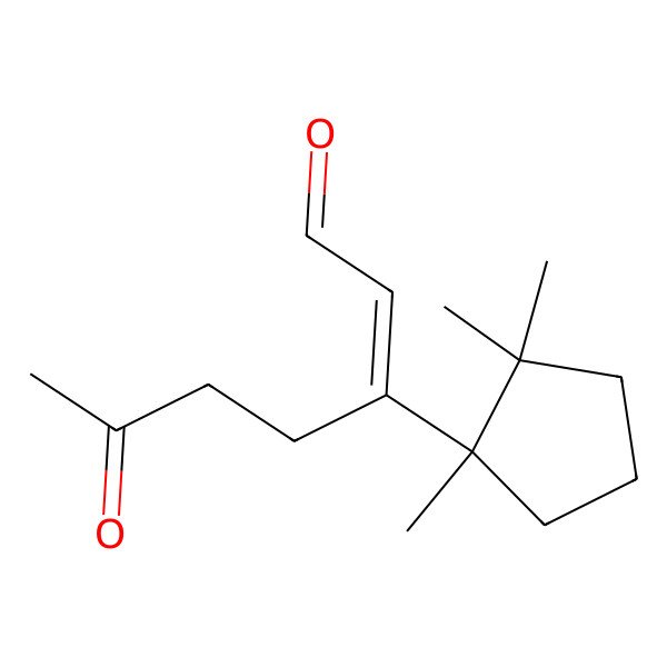 2D Structure of (Z)-6-oxo-3-[(1R)-1,2,2-trimethylcyclopentyl]hept-2-enal