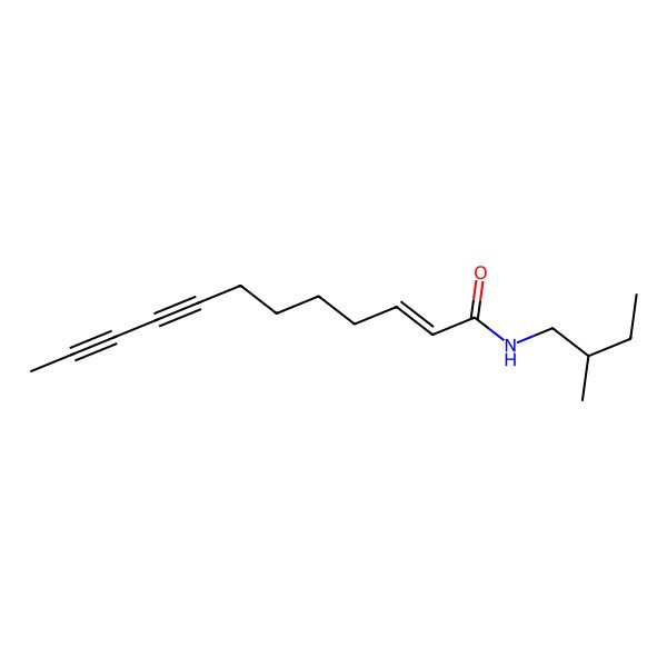 2D Structure of (Z)-N-[(2S)-2-methylbutyl]dodec-2-en-8,10-diynamide