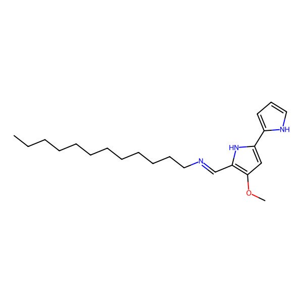 2D Structure of (Z)-N-((3-Methoxy-5-(1H-pyrrol-2-yl)-2H-pyrrol-2-ylidene)methyl)-1-dodecanamine
