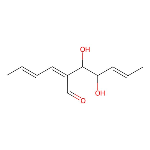 2D Structure of (Z,2E,3R,4S)-2-[(E)-but-2-enylidene]-3,4-dihydroxyhept-5-enal