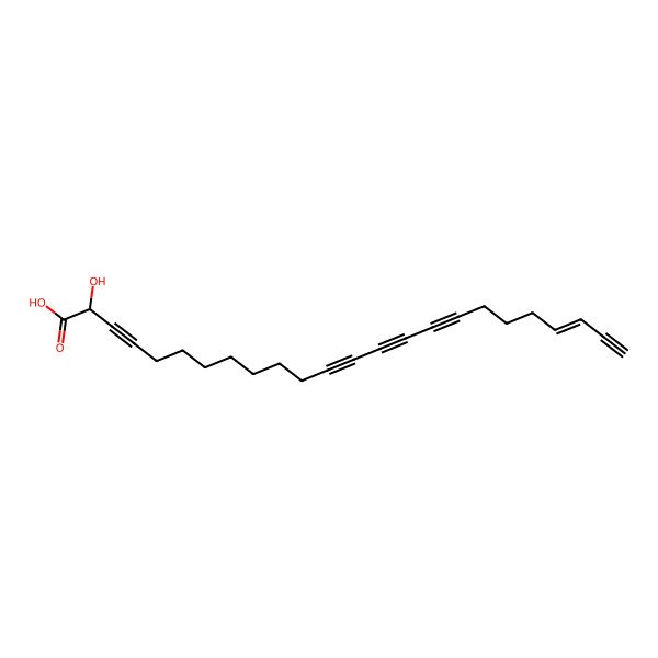 2D Structure of (Z,2R)-2-hydroxytetracos-21-en-3,12,14,16,23-pentaynoic acid