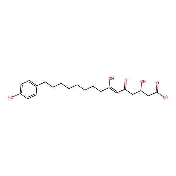 2D Structure of (Z,3S)-3,7-dihydroxy-15-(4-hydroxyphenyl)-5-oxopentadec-6-enoic acid