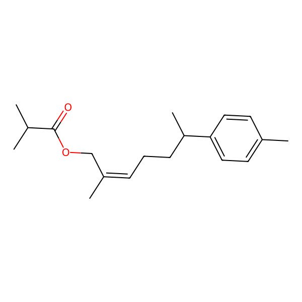 2D Structure of [(Z,6S)-2-methyl-6-(4-methylphenyl)hept-2-enyl] 2-methylpropanoate